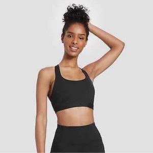 All In Motion Black Medium Support T-Back Sports Bra
